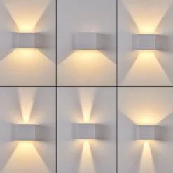 hofstein Applique murale d'extérieur Everton LED Blanc, 2 lumières