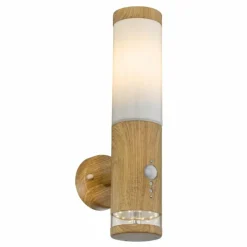 Lampes En Bois-Luminaires Globo Lighting Applique murale d'extérieur Globo JAICY Bois foncé, 1 lumière, Détecteur de mouvement