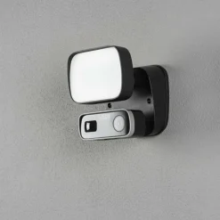Luminaires Konstsmide Applique murale d'extérieur Konstsmide Camera-Smart-Light LED Noir, 1 lumière, Détecteur de mouvement