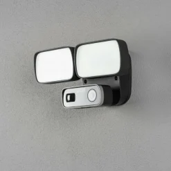 Luminaires Konstsmide Applique murale d'extérieur Konstsmide Camera-Smart-Light LED Noir, 2 lumières, Détecteur de mouvement