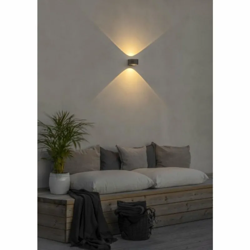Luminaires Konstsmide Applique murale d'extérieur Konstsmide Gela LED Anthracite, 2 lumières