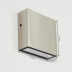 hofstein Applique murale d'extérieur Spidern LED Nickel mat, Blanc, 1 lumière