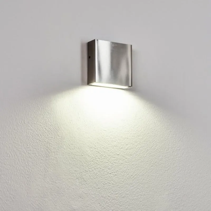 hofstein Applique murale d'extérieur Spidern LED Nickel mat, Blanc, 1 lumière