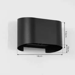 hofstein Applique murale d'extérieur Everton LED Noir, 2 lumières