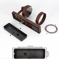 Lampes Vintages & Rétros-hofstein Applique murale d'extérieur Fulham Brun, Rouille, 1 lumière, Détecteur de mouvement