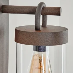 Lampes Vintages & Rétros-hofstein Applique murale d'extérieur Fulham Brun, Rouille, 1 lumière, Détecteur de mouvement