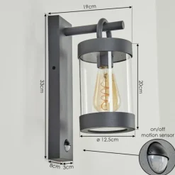 Lampes Vintages & Rétros-hofstein Applique murale d'extérieur Fulham Anthracite, 1 lumière