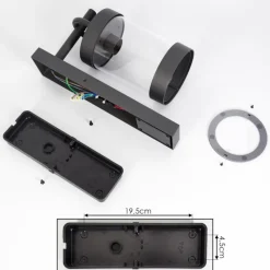 Lampes Vintages & Rétros-hofstein Applique murale d'extérieur Fulham Anthracite, 1 lumière