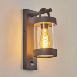 Lampes Vintages & Rétros-hofstein Applique murale d'extérieur Fulham Anthracite, 1 lumière