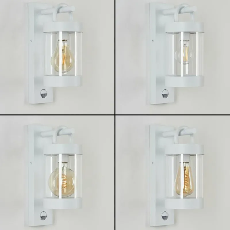 Luminaires Rustiques-hofstein Applique murale d'extérieur Fulham Blanc, 1 lumière, Détecteur de mouvement