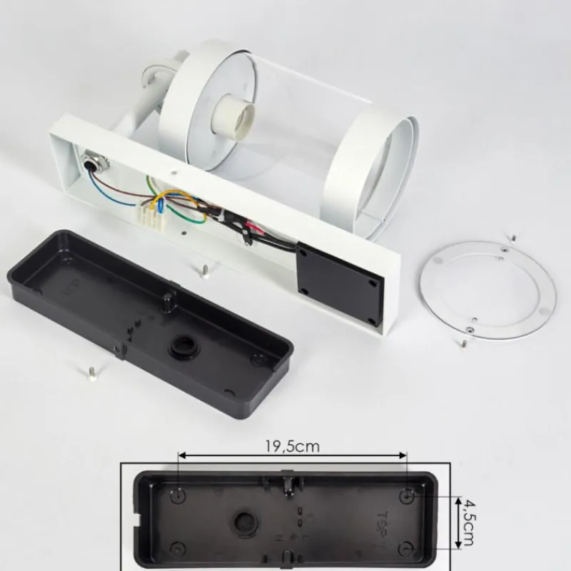 Luminaires Rustiques-hofstein Applique murale d'extérieur Fulham Blanc, 1 lumière, Détecteur de mouvement