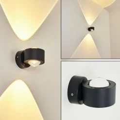 hofstein Applique murale d'extérieur Andersro LED Noir, 2 lumières