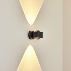 hofstein Applique murale d'extérieur Andersro LED Noir, 2 lumières