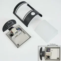 hofstein Applique murale d'extérieur Visnum Noir, Blanc, 1 lumière, Détecteur de mouvement