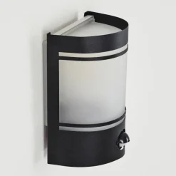 hofstein Applique murale d'extérieur Visnum Noir, Blanc, 1 lumière, Détecteur de mouvement