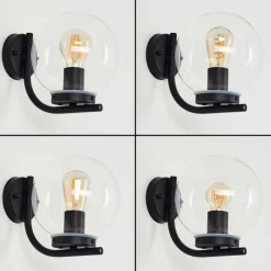 hofstein Applique murale d'extérieur Rombotten Noir, 1 lumière