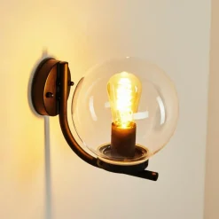 hofstein Applique murale d'extérieur Rombotten Noir, 1 lumière