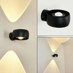 hofstein Applique murale d'extérieur Andersro LED Noir, 2 lumières