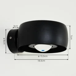 hofstein Applique murale d'extérieur Andersro LED Noir, 2 lumières