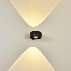 hofstein Applique murale d'extérieur Andersro LED Noir, 2 lumières