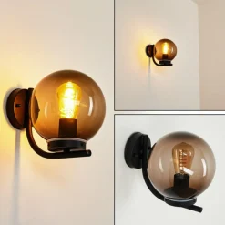 hofstein Applique murale d'extérieur Rombotten Noir, 1 lumière