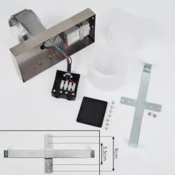 hofstein Applique murale d'extérieur Tiarp LED Nickel mat, 2 lumières, Détecteur de mouvement