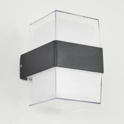 hofstein Applique murale d'extérieur Cesta LED Noir, 2 lumières