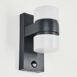 hofstein Applique murale d'extérieur Tiarp LED Noir, 2 lumières, Détecteur de mouvement