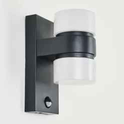 hofstein Applique murale d'extérieur Tiarp LED Noir, 2 lumières, Détecteur de mouvement