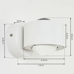 hofstein Applique murale d'extérieur Andersro LED Blanc, 2 lumières