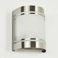 hofstein Applique murale d'extérieur Visnum Nickel mat, Blanc, 1 lumière