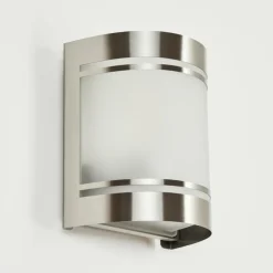 hofstein Applique murale d'extérieur Visnum Nickel mat, Blanc, 1 lumière