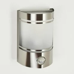 hofstein Applique murale d'extérieur Visnum Nickel mat, Blanc, 1 lumière, Détecteur de mouvement