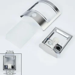 hofstein Applique murale d'extérieur Visnum Nickel mat, Blanc, 1 lumière, Détecteur de mouvement