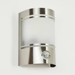 hofstein Applique murale d'extérieur Visnum Nickel mat, Blanc, 1 lumière, Détecteur de mouvement