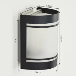 hofstein Applique murale d'extérieur Visnum Noir, Blanc, 1 lumière