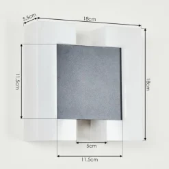 hofstein Applique murale d'extérieur Zoppola LED Anthracite, Blanc, 2 lumières