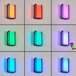 hofstein Applique murale d'extérieur Skove LED Anthracite, 1 lumière, Changeur de couleurs