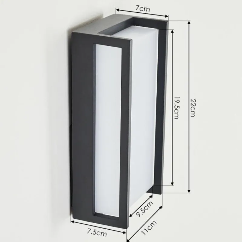 hofstein Applique murale d'extérieur Skove LED Anthracite, 1 lumière, Changeur de couleurs