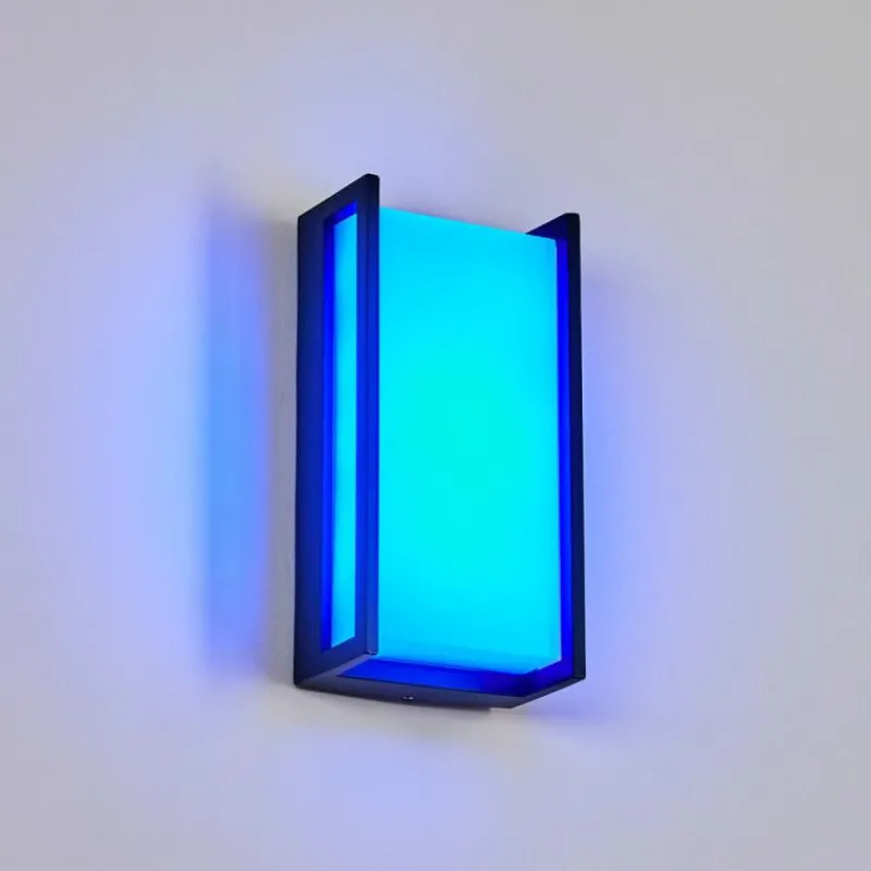 hofstein Applique murale d'extérieur Skove LED Anthracite, 1 lumière, Changeur de couleurs