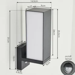 hofstein Applique murale d'extérieur Swanek LED Anthracite, 1 lumière, Détecteur de mouvement