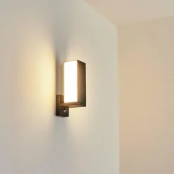 hofstein Applique murale d'extérieur Swanek LED Anthracite, 1 lumière, Détecteur de mouvement