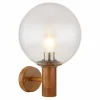 Lampes En Bois-Luminaires Globo Lighting Applique murale d'extérieur Globo OSSY Acier inoxydable, Couleur bois, 1 lumière