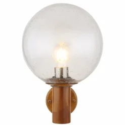 Lampes En Bois-Luminaires Globo Lighting Applique murale d'extérieur Globo OSSY Acier inoxydable, Couleur bois, 1 lumière