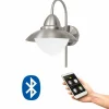 Luminaires Eglo Applique murale d'extérieur Eglo SIDNEY LED Acier inoxydable, 1 lumière, Télécommandes, Changeur de couleurs