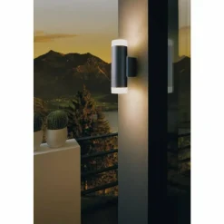Luminaires Eglo Applique murale d'extérieur Eglo RIGA-LED Noir, 2 lumières