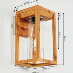 Style Boho-Chic-hofstein Applique murale d'extérieur Leset Brun, Couleur bois, 1 lumière