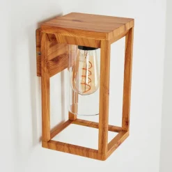 Style Boho-Chic-hofstein Applique murale d'extérieur Leset Brun, Couleur bois, 1 lumière