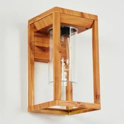 Style Boho-Chic-hofstein Applique murale d'extérieur Leset Brun, Couleur bois, 1 lumière