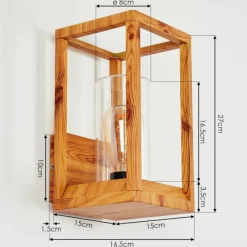 hofstein Applique murale d'extérieur Leset Brun, Couleur bois, 1 lumière